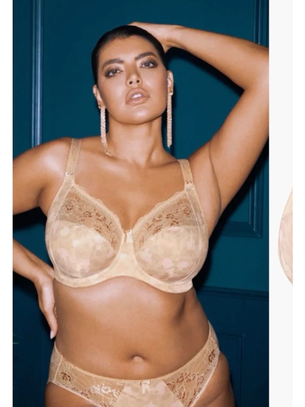 Elomi Morgan Stretch Banded Bra Toasted Almond Adjustable Strap Women's 34J NWT